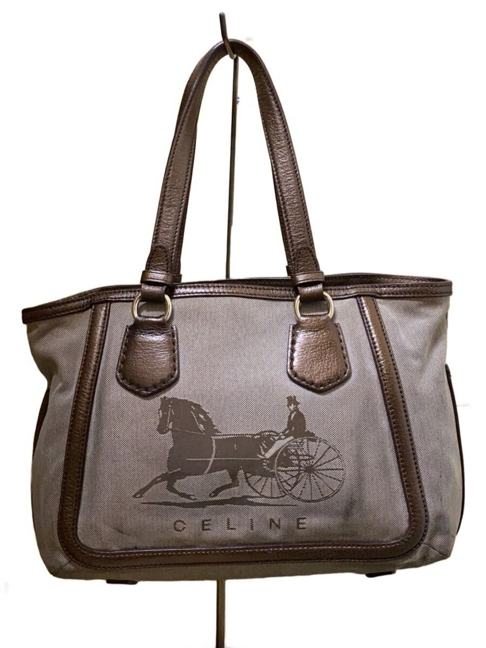 Celine Macadam Coated Canvas Tote Bag brown